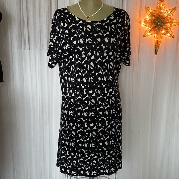 Garnet Hill silk/cotton lightweight knee length dress! Abstract print! Size Med - Picture 1 of 15